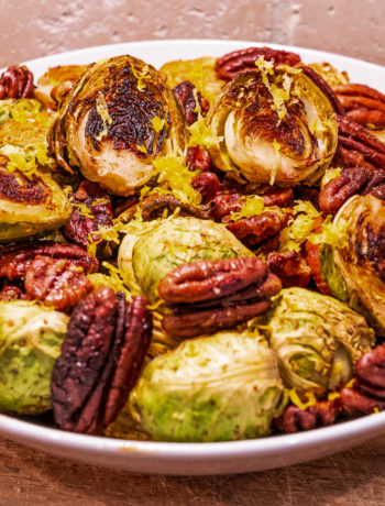 Recipe for Maple Glazed Brussels sprouts with Pecans